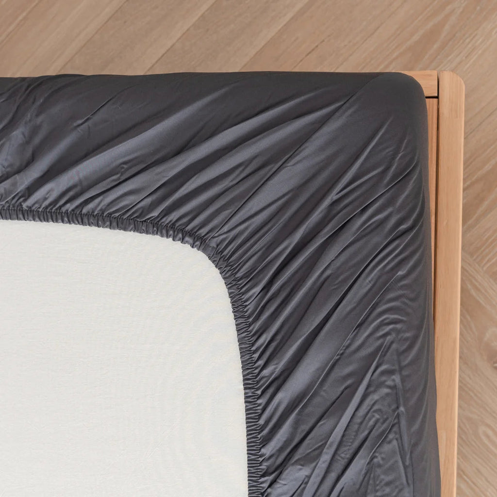 Bamboo Fitted Sheet Set - Charcoal
