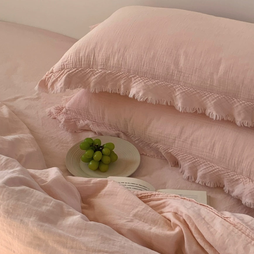 Roselle Pastel Color Ruffle Cotton Bedding Set G114
