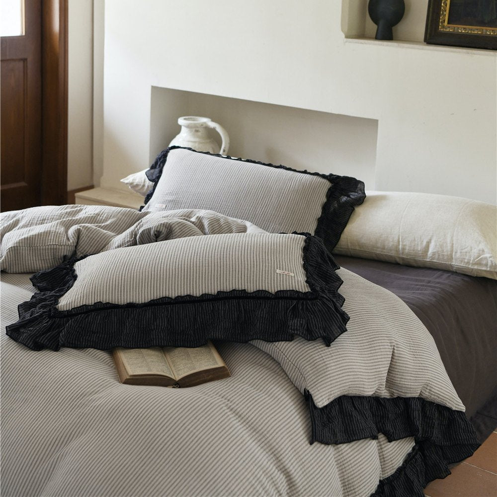 Roselle French Cottage Double Gauze Cotton Ruffle Bedding Set G110