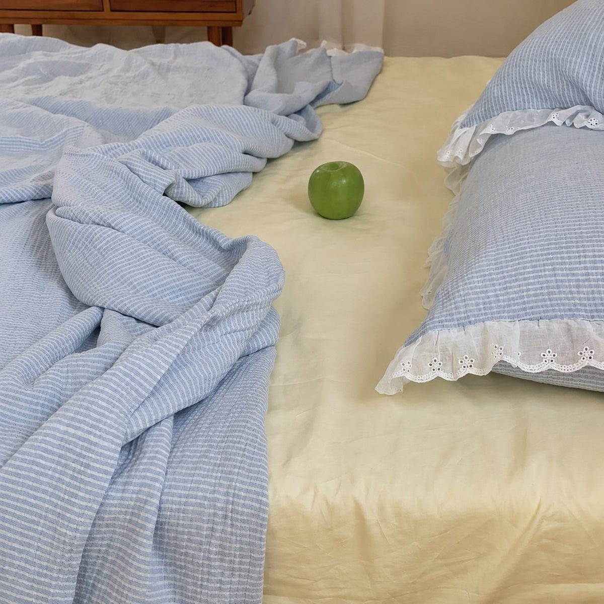 Roselle Simple Blue Bedding Set with Pure Cotton Sheets Suitable for Modern Homes G108