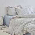 Pinstripe Duvet Cover with Contrast Trim