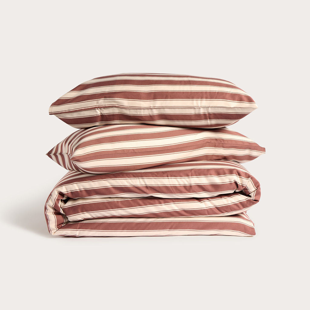 Cinnamon Stripe Bamboo Quilt Cover
