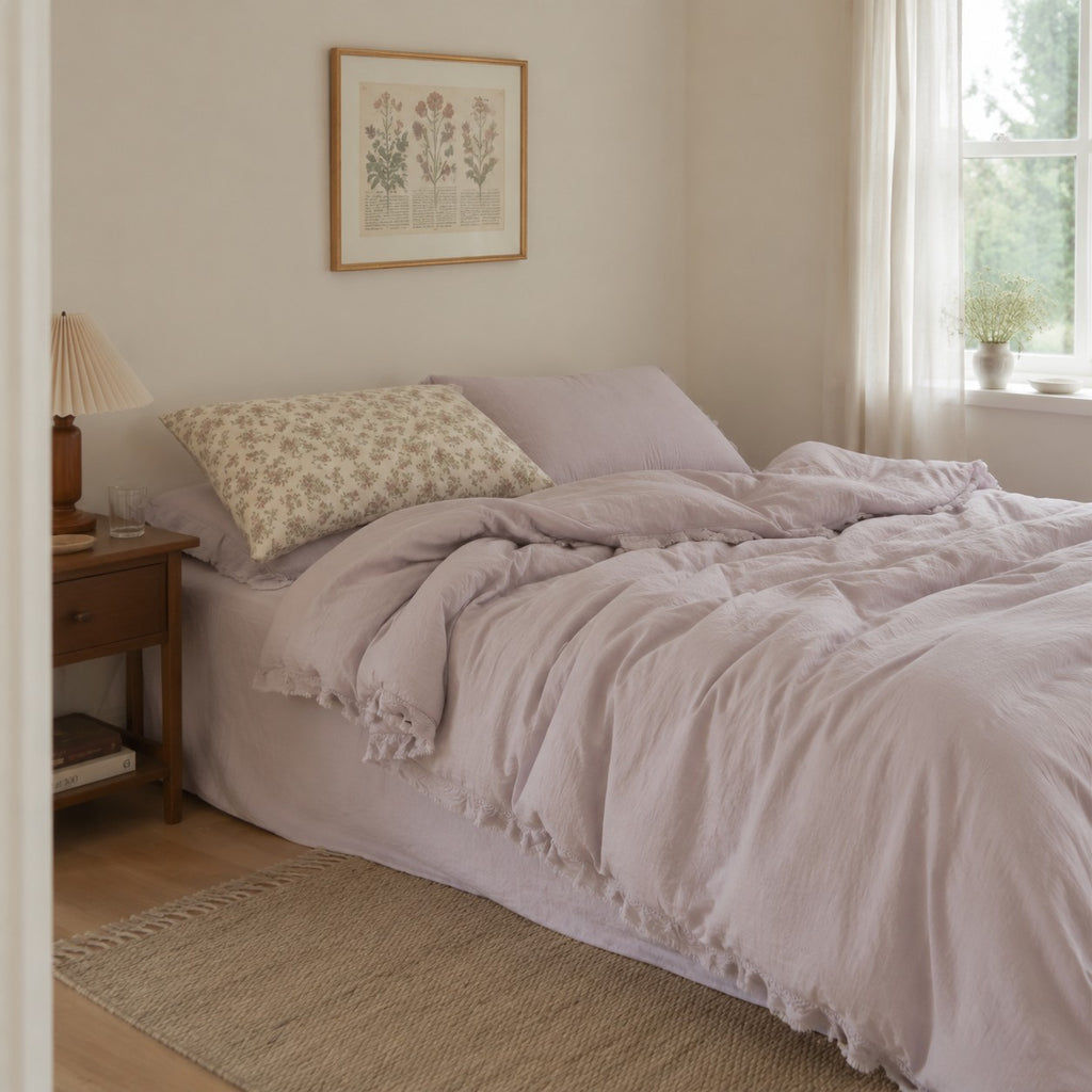 Roselle Pastel Color Ruffle Cotton Bedding Set G114