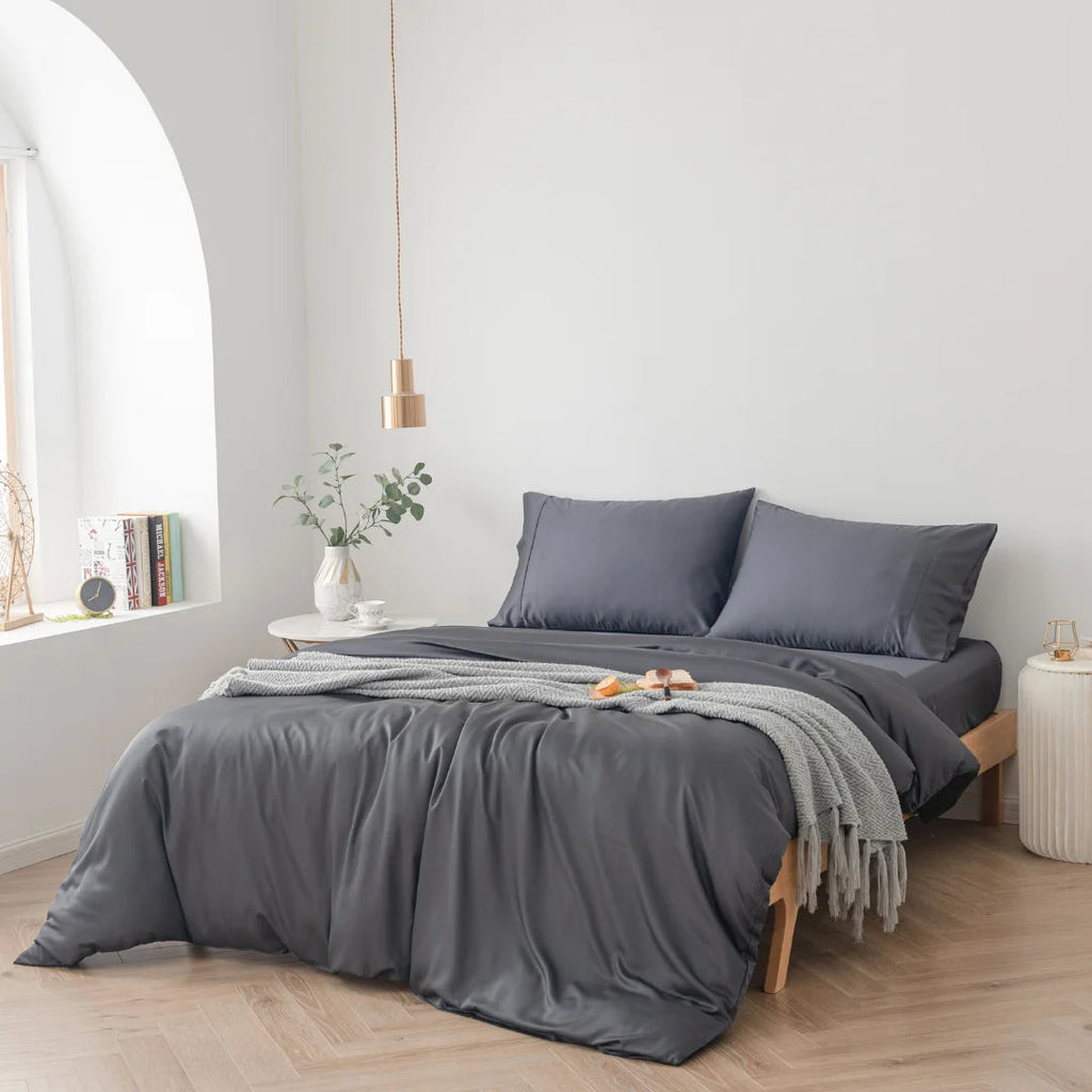 Bamboo Quilt Cover Set - Charcoal