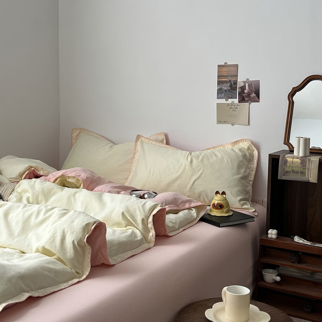 Pale Pink & Yellow Pastel Bedding Set