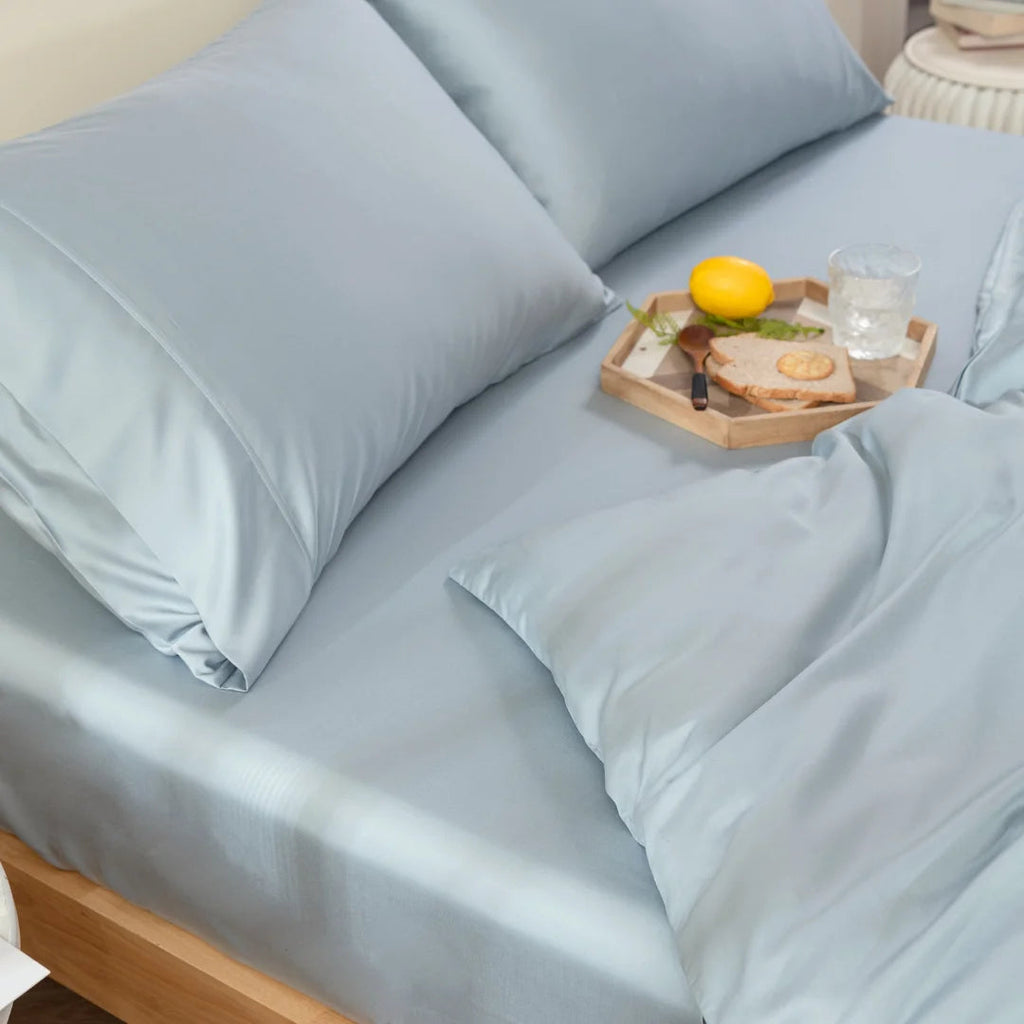 Bamboo Quilt Cover Set - Pale Blue