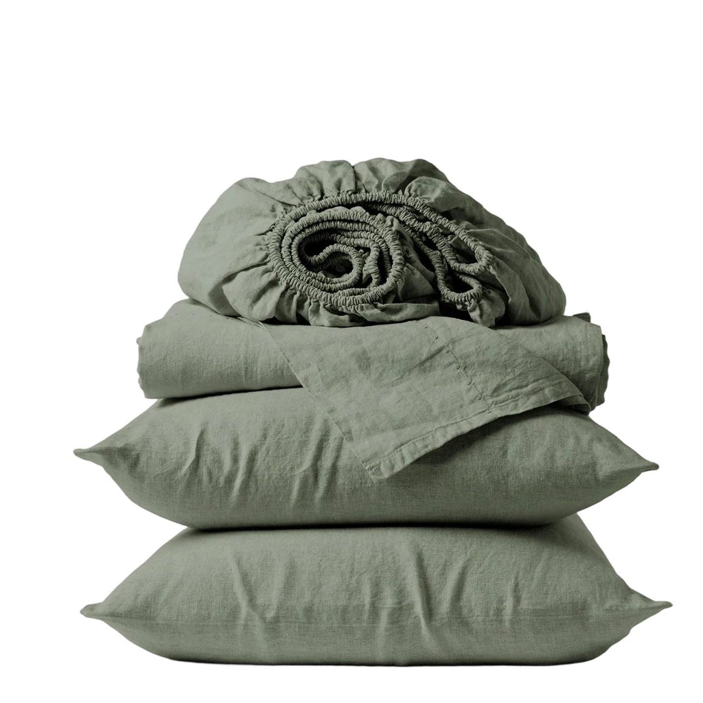 Cottara Washed Cotton Bedding Set Soft Breathable Bed Linen for Cozy Dorm and Home Use G65