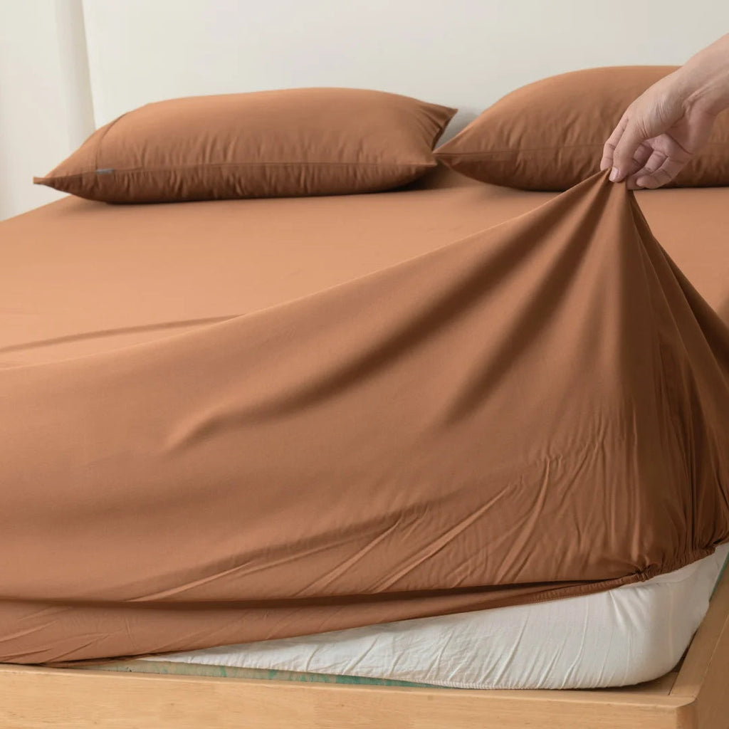 Bamboo Fitted Sheet - Terracotta
