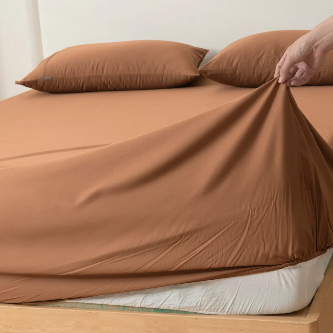 Bamboo Fitted Sheet - Terracotta