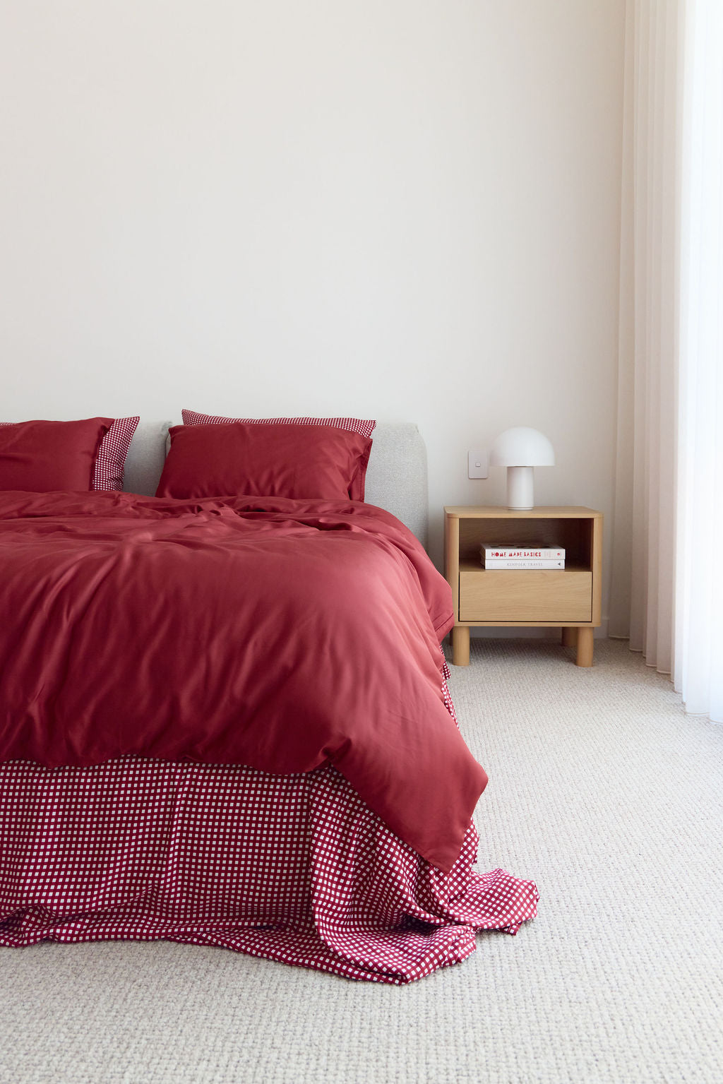 Cherry Gingham Bamboo Sheet Set