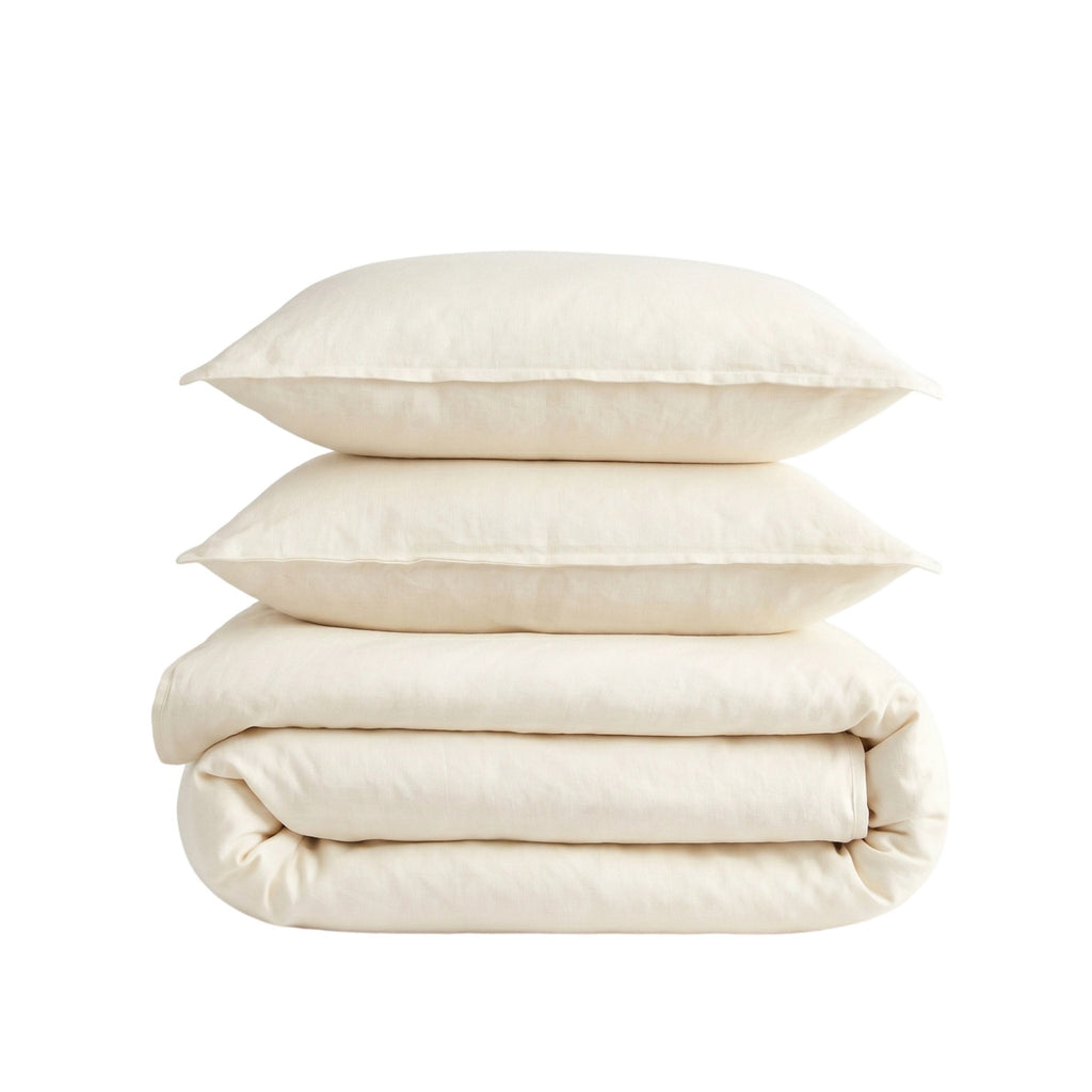 Qelune Bamboo Duvet Cover Set 鈥?Cooling Organic Bamboo Bedding in Elegant Ivory