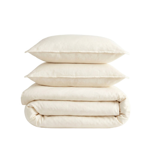 Qelune Bamboo Duvet Cover Set – Cooling Organic Bamboo Bedding in Elegant Ivory