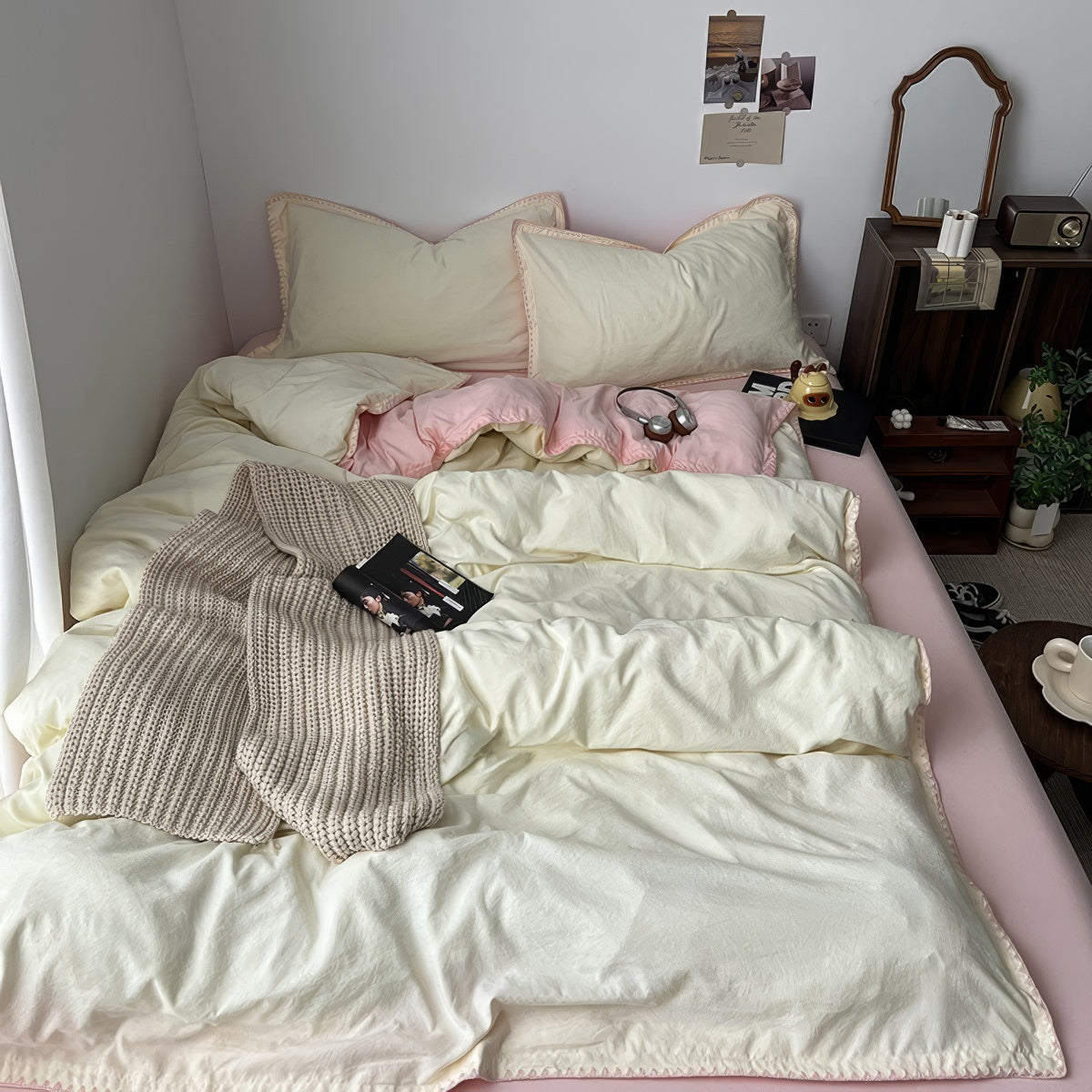 Pale Pink & Yellow Pastel Bedding Set