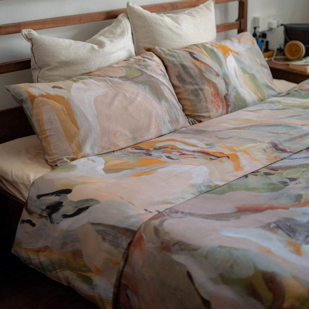 Oil Painting Design Bamboo Bedding Set