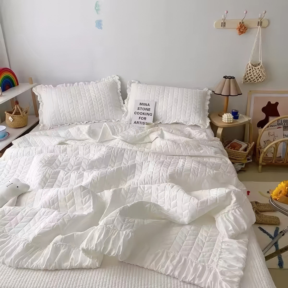 Kawaii Ruffle Summer Quilt Set