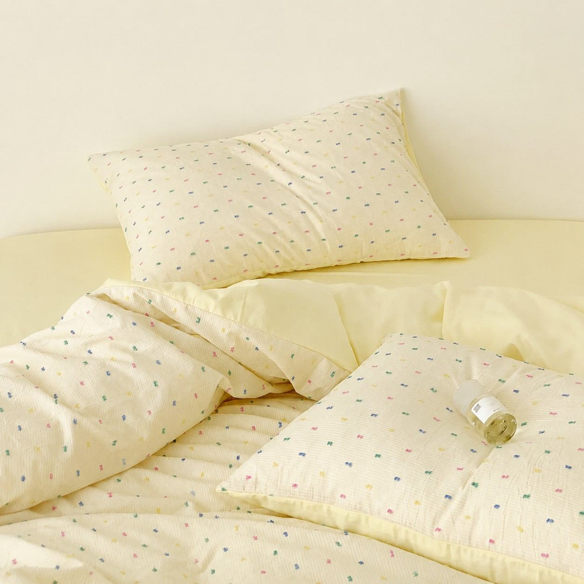 Vireza Washed Cotton Jacquard Bedding Set with Soft Breathable for All Seasons G101