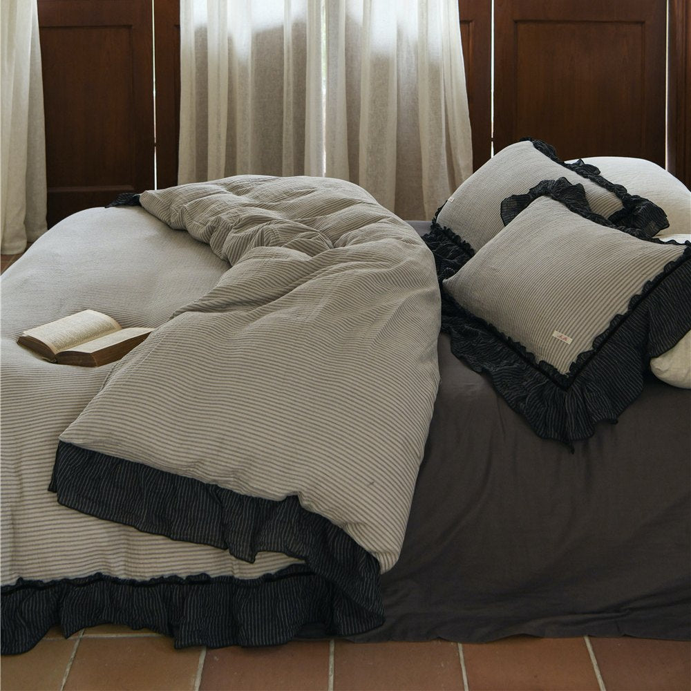 Roselle French Cottage Double Gauze Cotton Ruffle Bedding Set G110