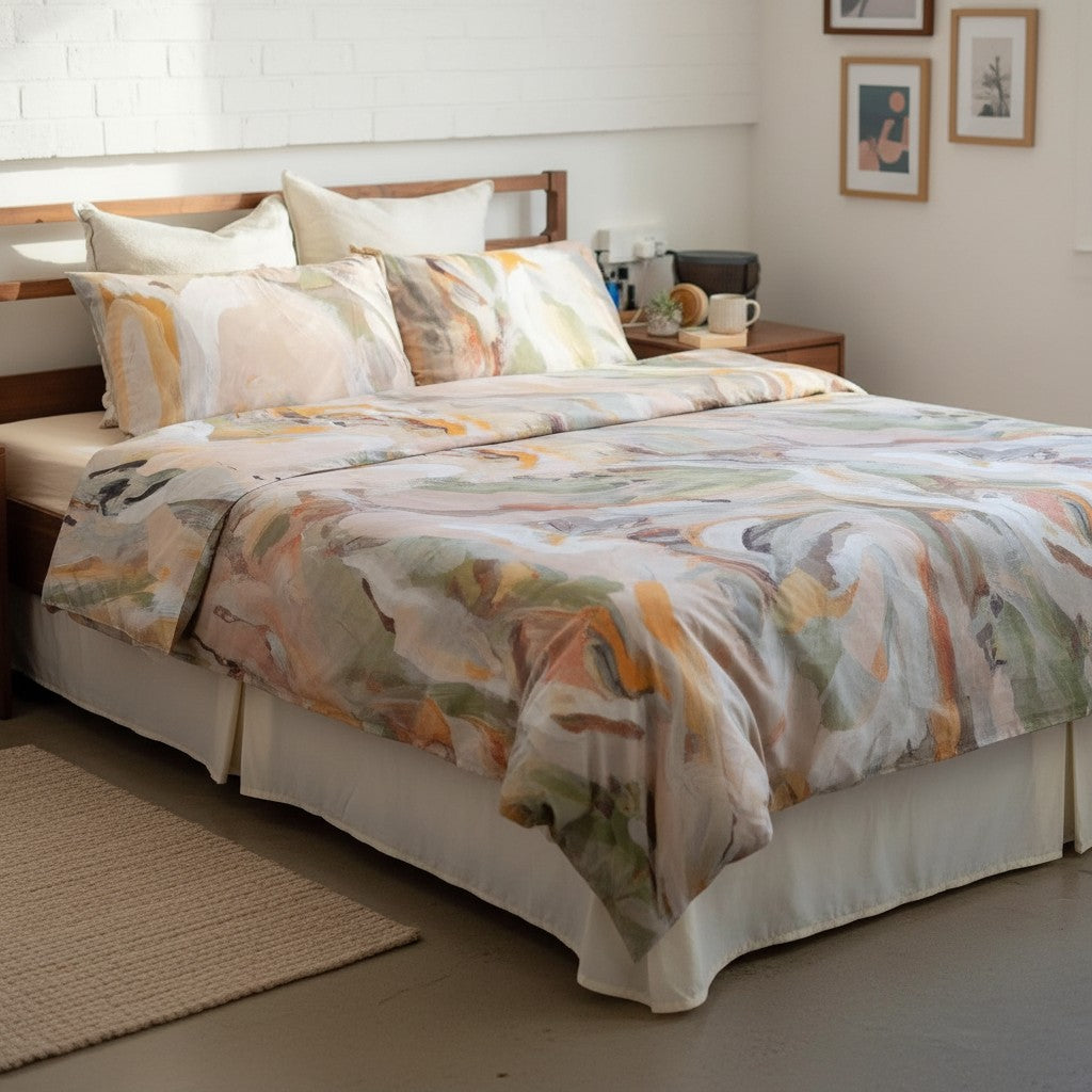 Oil Painting Design Bamboo Bedding Set