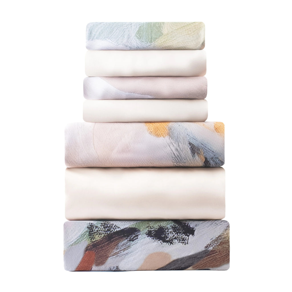Oil Painting Design Bamboo Bedding Set