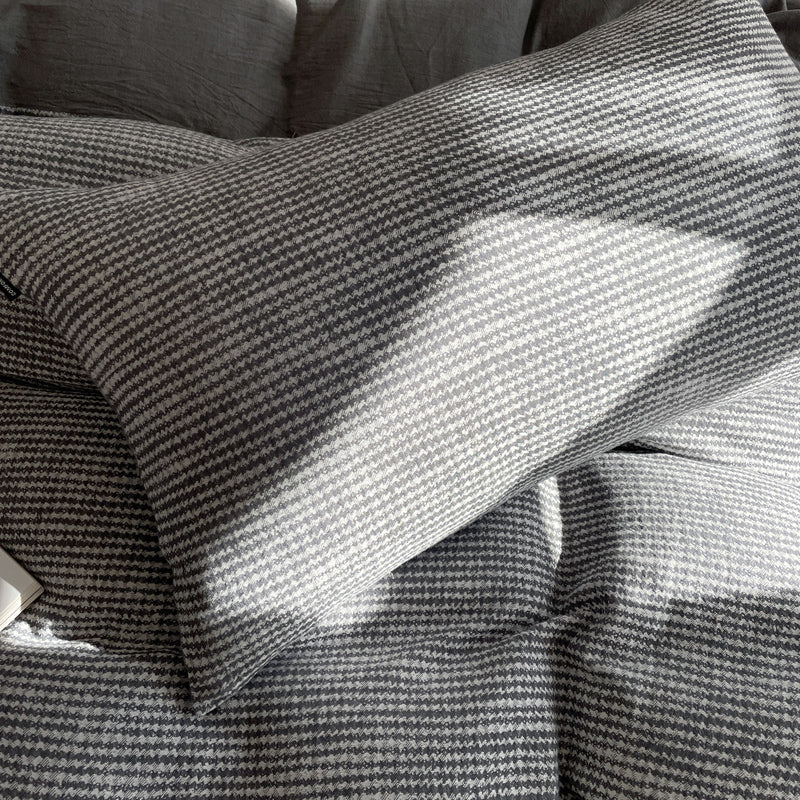 Cotton Houndstooth Jacquard Farmhouse Duvet Cover