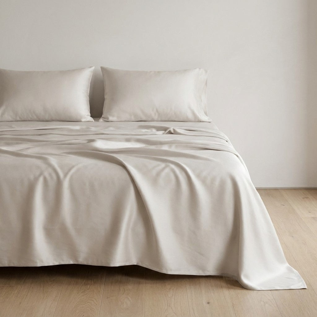 Qelune Bamboo Sheet Set 鈥?Cooling Organic Bamboo Bedding in Sand