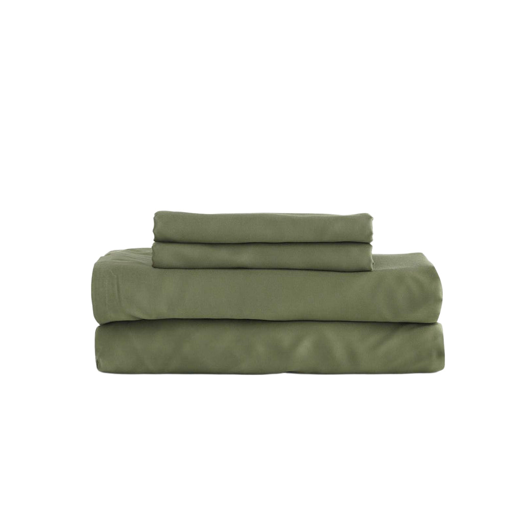 Qelune Bamboo Sheet Set 鈥?Cooling Organic Bamboo Bedding in Olive