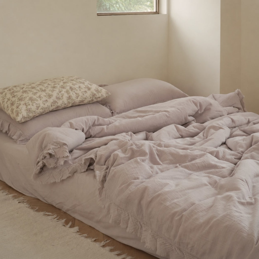 Roselle Pastel Color Ruffle Cotton Bedding Set G114