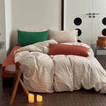 Vintage Red Striped Duvet Cover