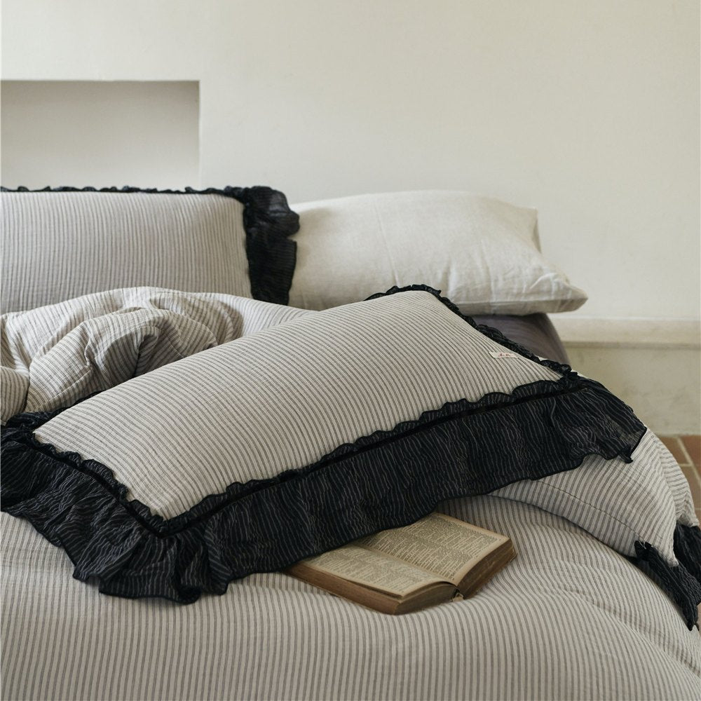 Roselle French Cottage Double Gauze Cotton Ruffle Bedding Set G110