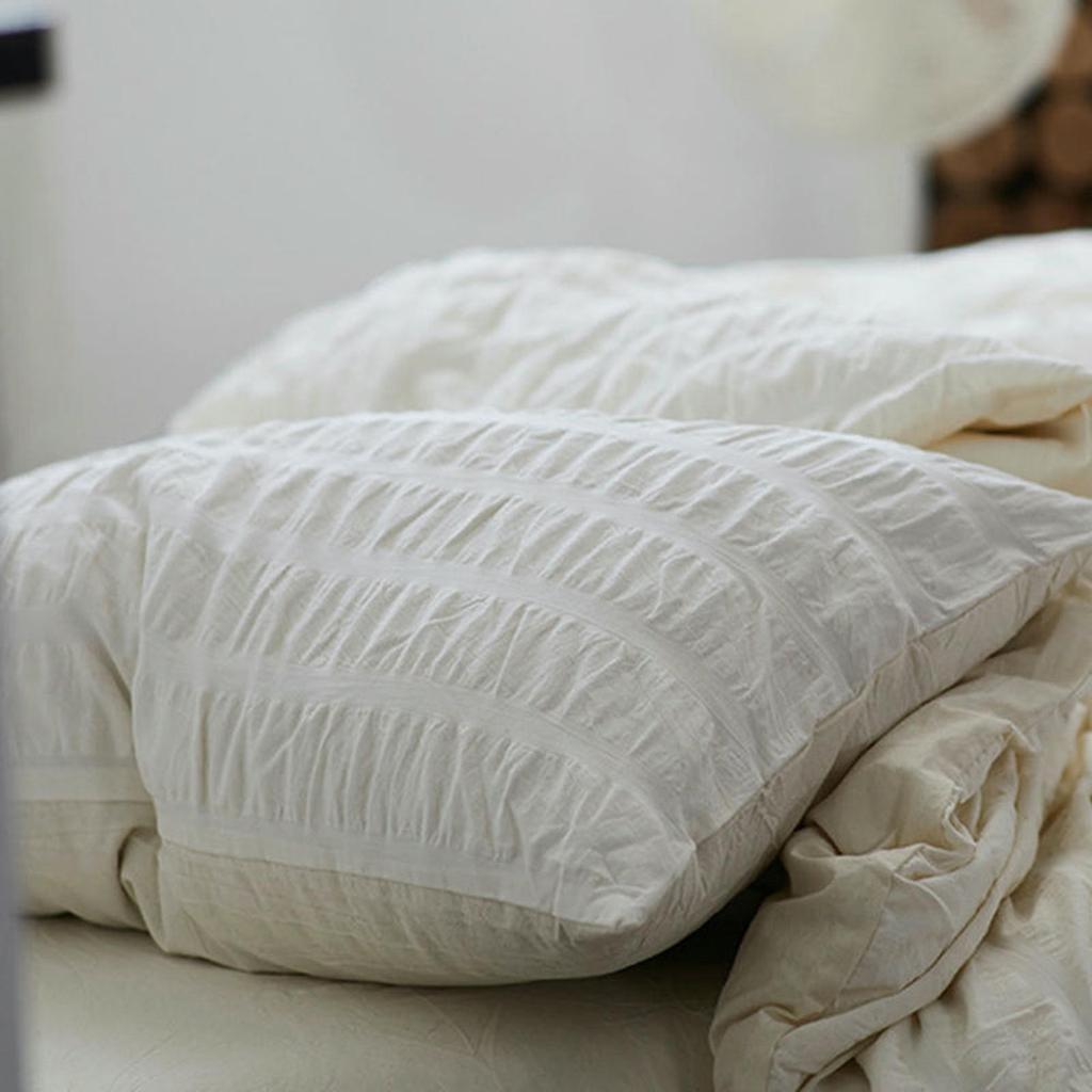 Organic Cream Seersucker Bedding Set