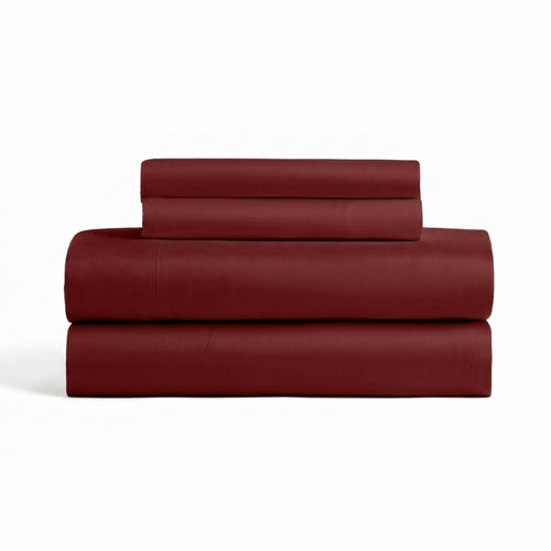Qelune Bamboo Sheet Set – Cooling Organic Bamboo Bedding in Burgundy