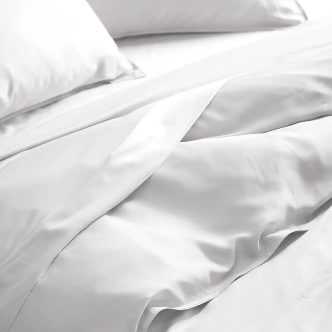 Qelune Bamboo Duvet Cover Set – Cooling Organic Bamboo Bedding in Soft White