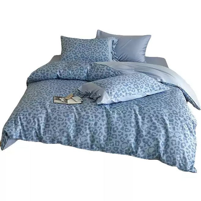 Vireza Coffee Leopard Print Cotton Bedding Set Soft Retro Bed Linen for Cozy Bedrooms G71