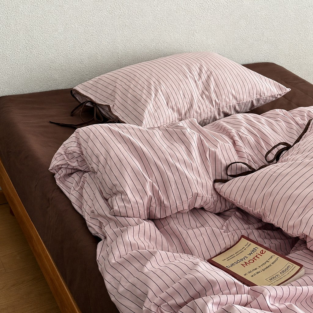 Vintora Cozy Vintage Stripe Cotton Bedding 4 Piece Set G80