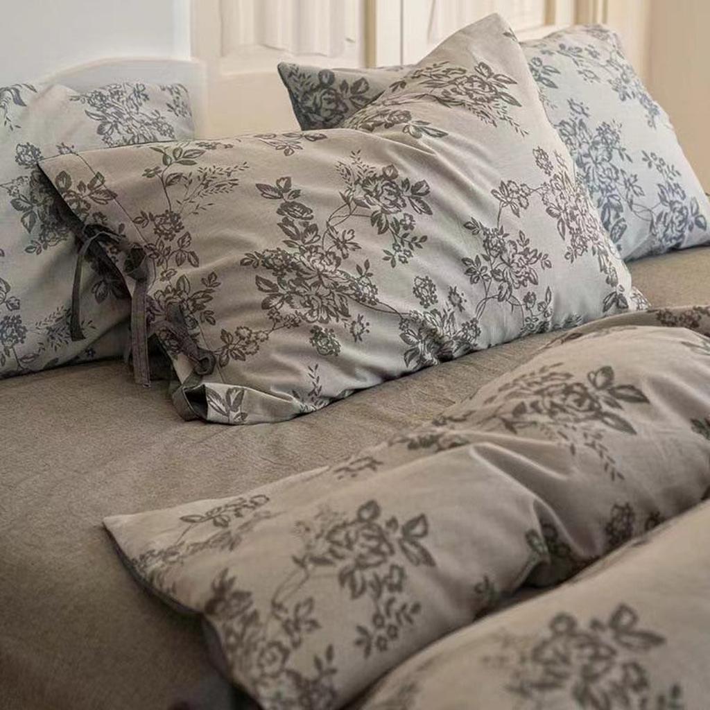 Floral Jacquard Bedding Set with Bow Tie - Pink