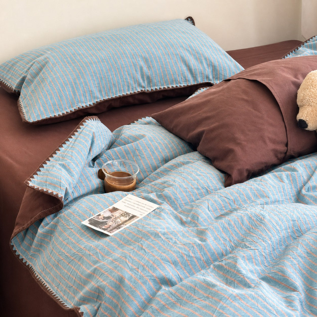 Vintora Soft Cotton Piped Stripe Bedding Set G96
