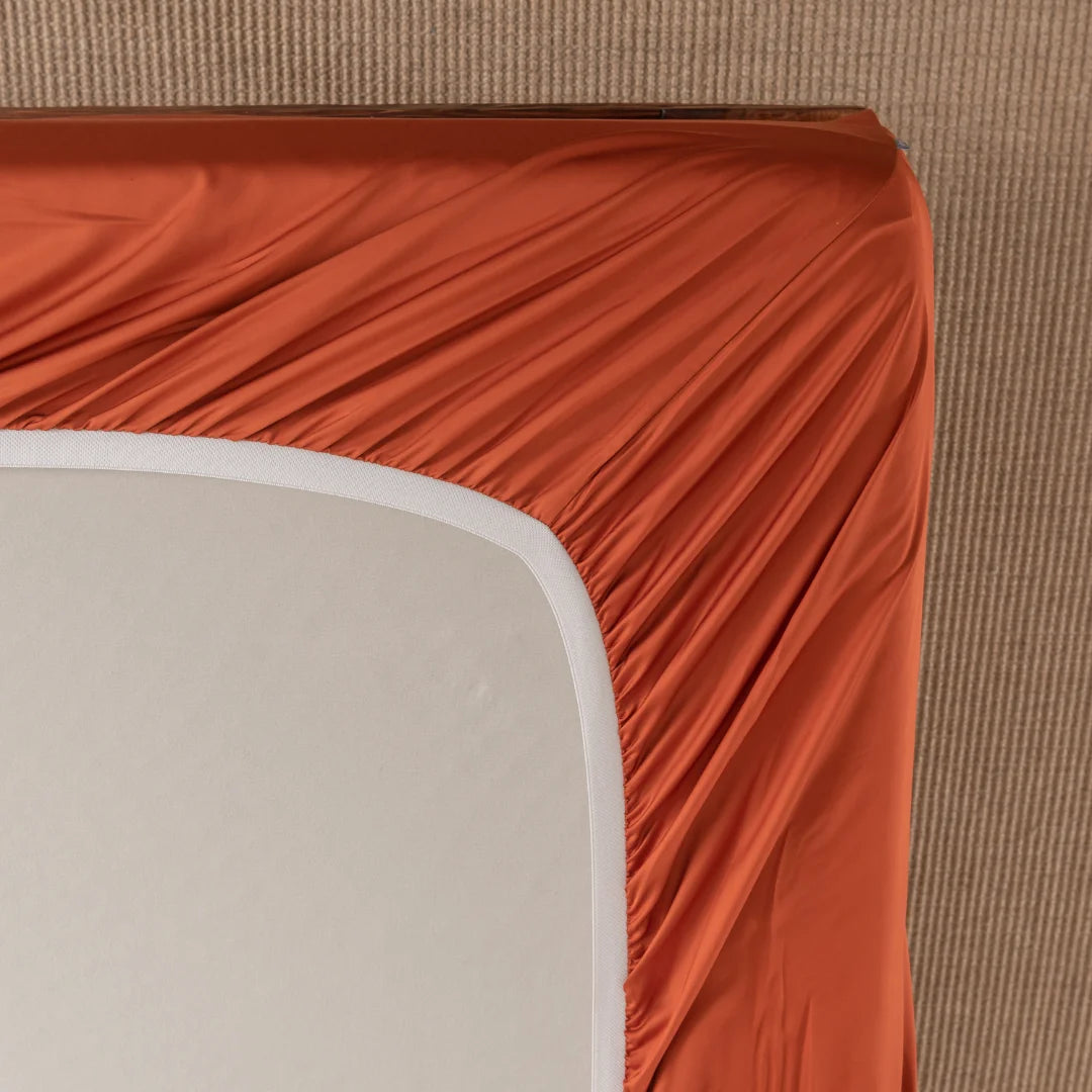 Bamboo Fitted Sheet Set - Copper Sunset