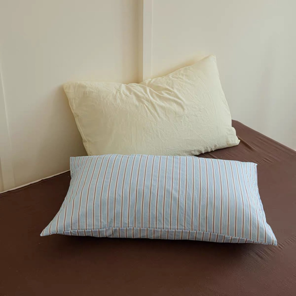 Sky Blue Striped Bedding Set