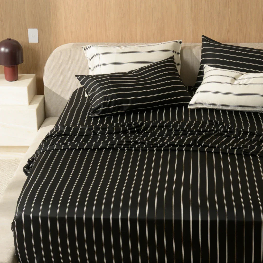Qelune Cooling Bamboo Stripe Bedding Set