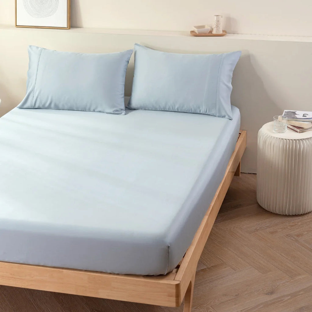 Bamboo Fitted Sheet - Pale Blue