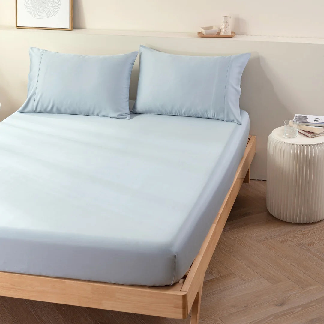 Bamboo Fitted Sheet - Pale Blue