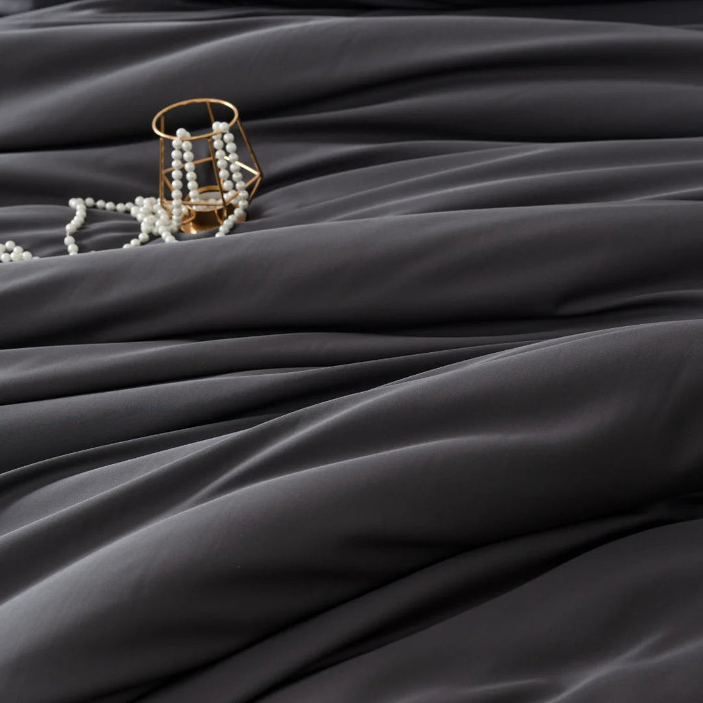 Bamboo Quilt Cover Set - Charcoal