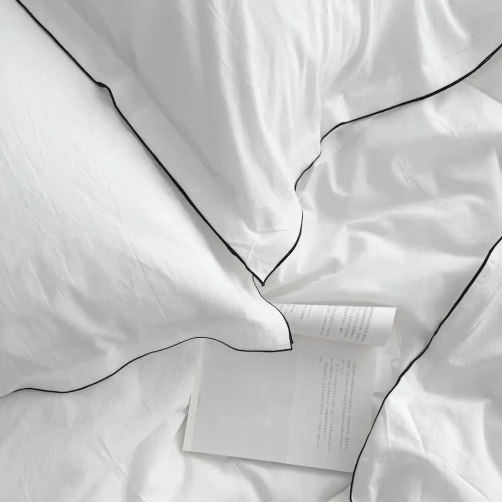 Contrast Flange Cotton Duvet Cover