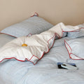Vintora Simple Retro Blue Plaid Red Double-Sided Cotton Bedding Set G120