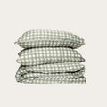 Moss Gingham Bamboo Quilt Cover
