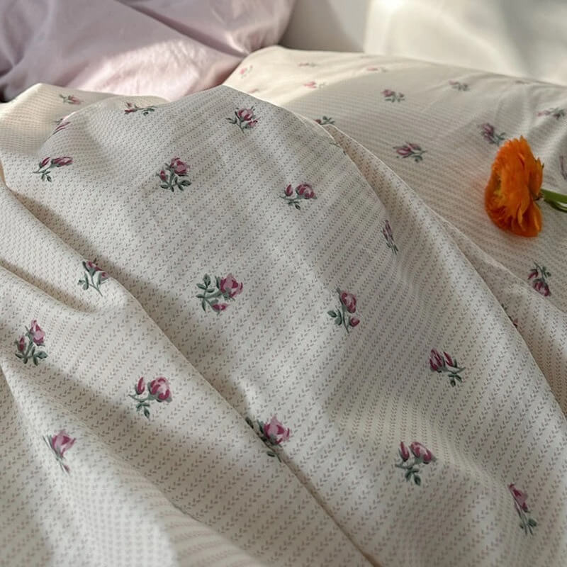 Vintage Grandmacore Floral Print Bedding Set