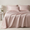 Qelune Bamboo Sheet Set 鈥?Cooling Organic Bamboo Bedding in Soft Blush