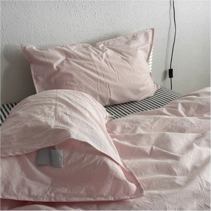 Vintora Blush Solid Pure Cotton Bedding Set for All Season Bedroom Decor G117
