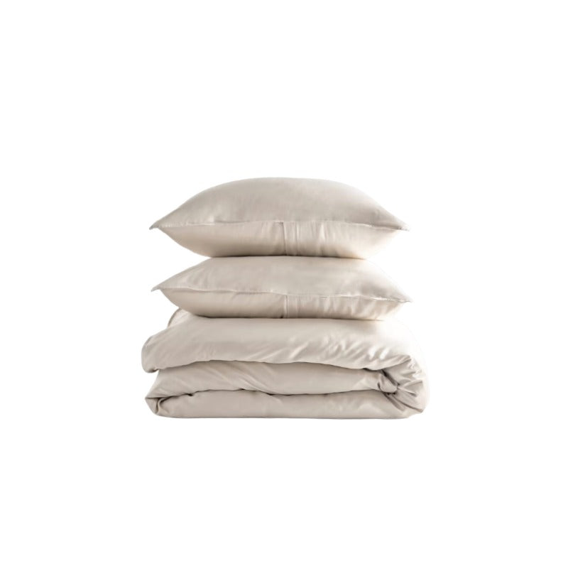 Qelune Bamboo Duvet Cover Set 鈥?Cooling Organic Bamboo Bedding in Sand