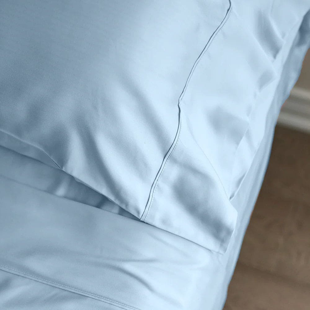 Sky Blue Bamboo Bed Sheets Set